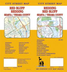 Buy map Redding, Red Bluff, Shasta and Tehama County, California by GM Johnson