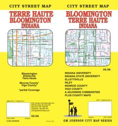 Buy map Bloomington and Terre Haute, Indiana by GM Johnson from Indiana Maps Store