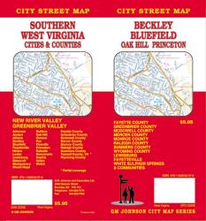 Buy map Beckley, Bluefield, Oak Hill and Princeton, West Virginia by GM Johnson from West Virginia Maps Store