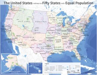 Buy map United States, Electoral College Reform Map by Fake is the New Real from United States Maps Store
