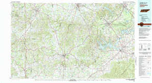 Tullahoma 1:250,000 scale USGS topographic map 35086a1