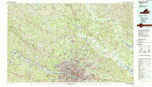 Richmond 1:250,000 scale USGS topographic map 37077e1