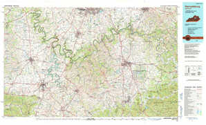 Harrodsburg 1:250,000 scale USGS topographic map 37084e1