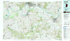 Evansville 1:250,000 scale USGS topographic map 37087e1