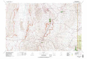 Caliente 1:250,000 scale USGS topographic map 37114e1