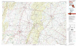 Hagerstown 1:250,000 scale USGS topographic map 39077e1