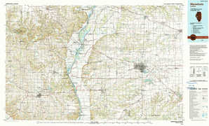 Meredosia 1:250,000 scale USGS topographic map 39090e1
