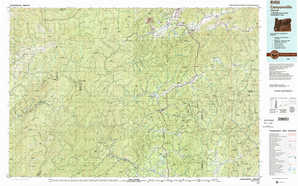 Canyonville 1:250,000 scale USGS topographic map 42123e1