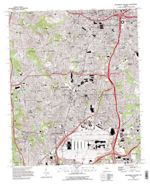 Southwest Atlanta topo map