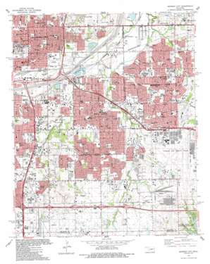 Midwest City topo map