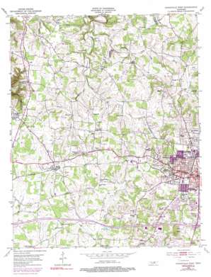 Cookeville West topo map