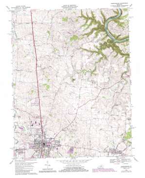 Harrodsburg topo map