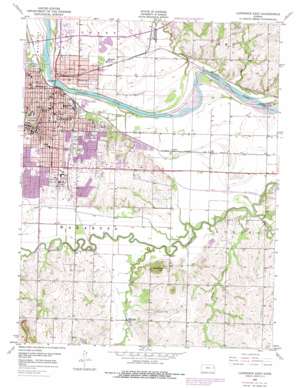 Lawrence East topo map