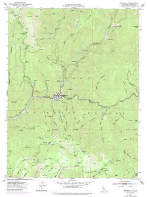 Downieville topo map