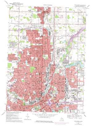 Flint North topo map