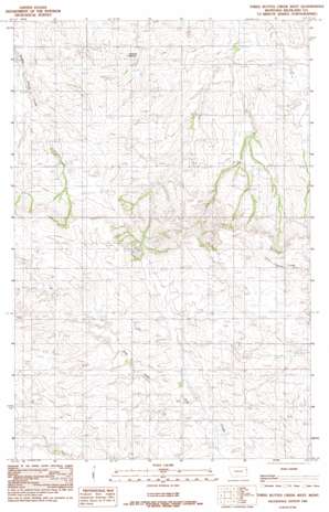 Three Buttes Creek West topo map