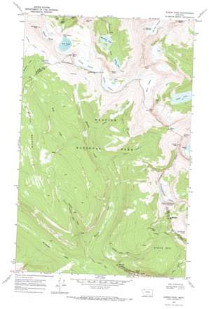 Ahern Pass topo map