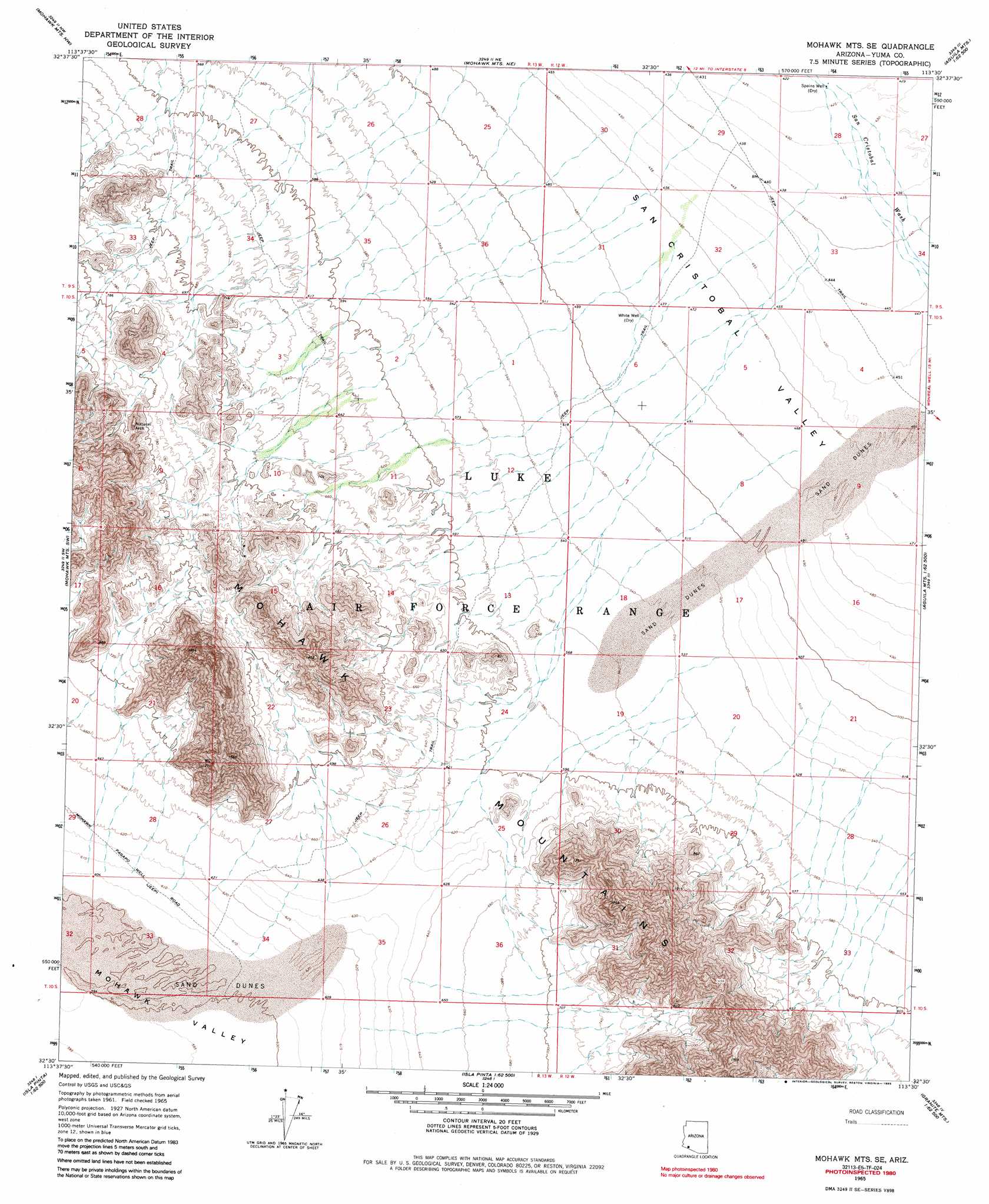 Mohawk Mountains Se topographic map 1:24,000 scale, Arizona
